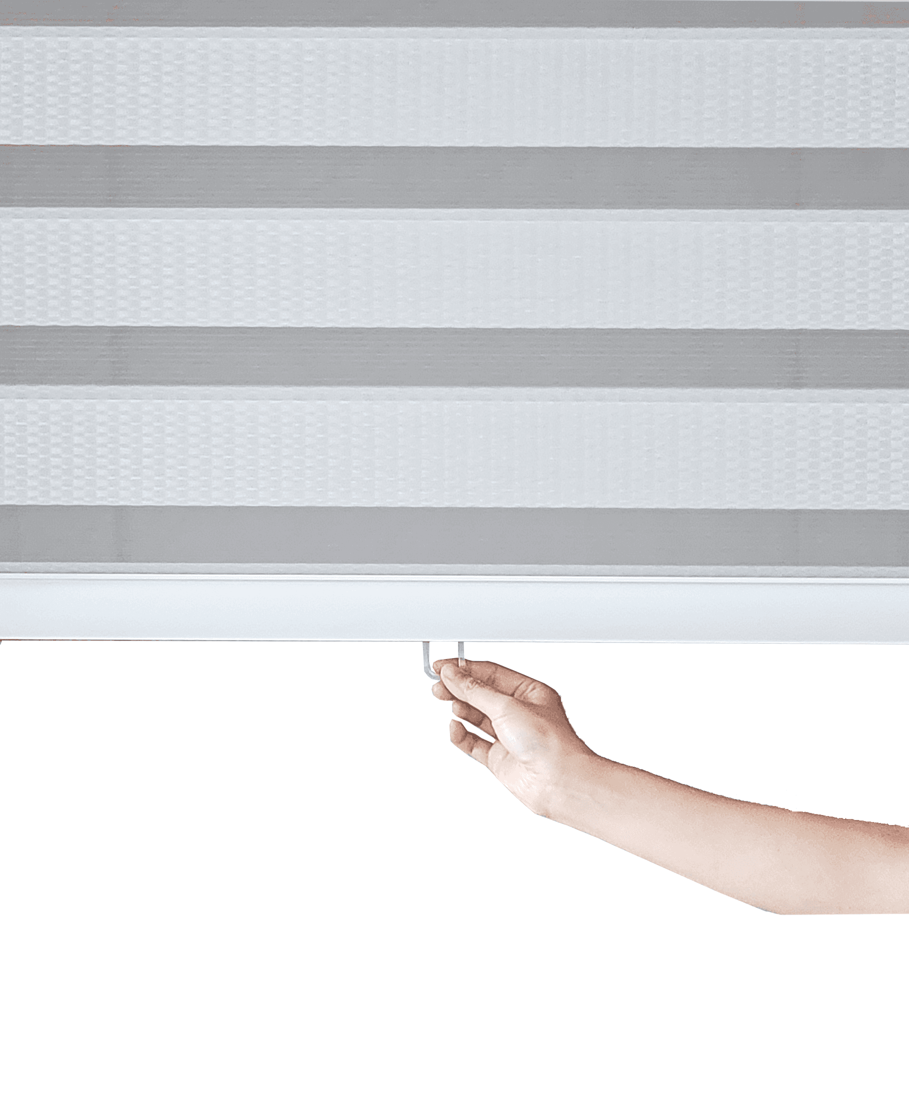 2D Dual Sheer Shades — cordless operation lifestyle shot