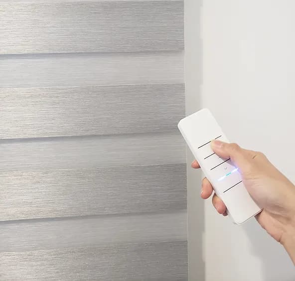 2D Dual Sheer Shades — motorized control detail