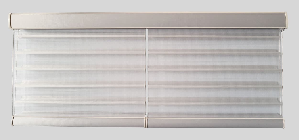 3D Sheer Shades — 2-on-1 headrail configuration