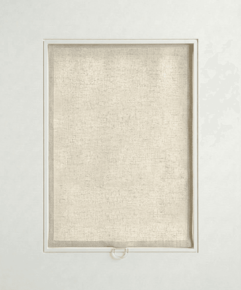 Flat Roman shade — smooth front, no visible folds